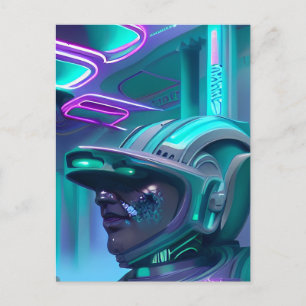 The Dream Police - Vaporwave Art Postcard