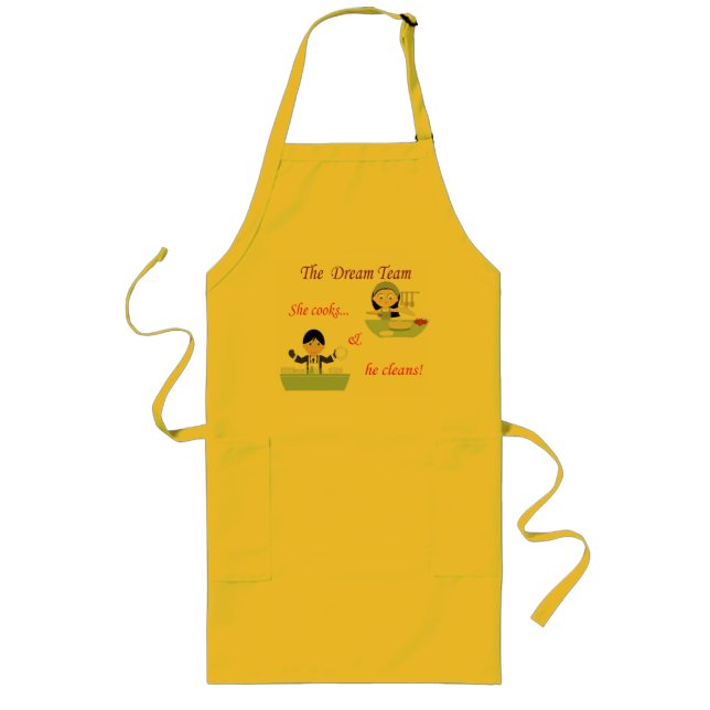 The dream team in the kitchen! long apron (Front)