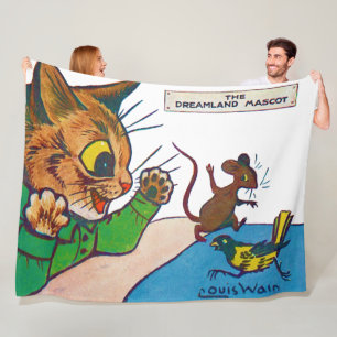 The Dreamland Mascot, Louis Wain Fleece Blanket