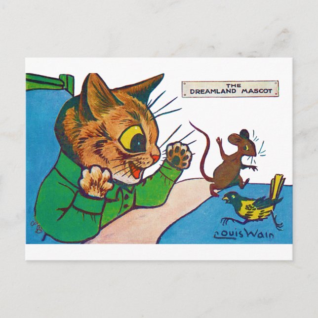 The Dreamland Mascot, Louis Wain Postcard (Front)