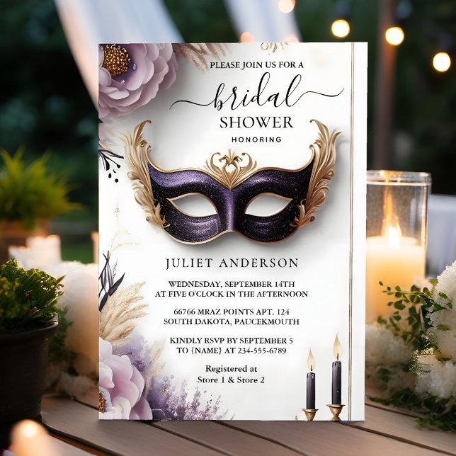 The Dress Code Prom Masquerade Ball Bridal Shower Invitation (Creator Uploaded)