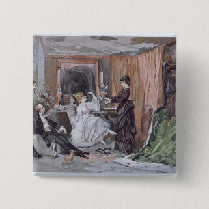The Dressing Room of Hortense Schneider 2 Inch Square Button