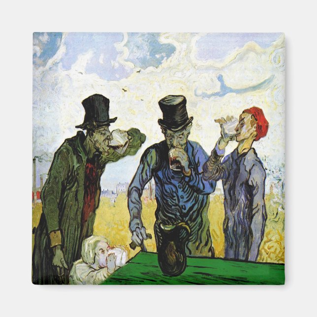 The Drinkers by Vincent van Gogh 1890 Magnet (Front)