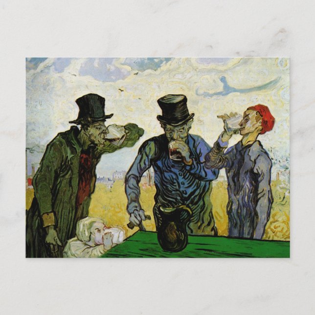 The Drinkers by Vincent van Gogh Postcard (Front)