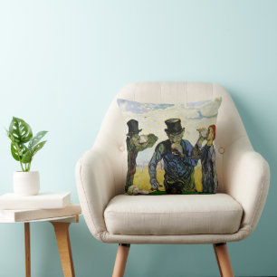 The Drinkers by Vincent van Gogh Throw Pillow
