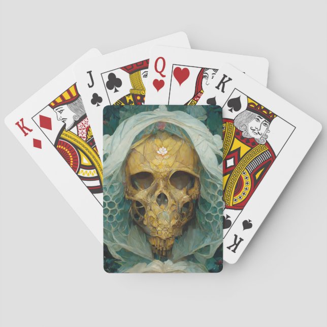 The Drone Bee Skull Fantasy Sci-Fi Playing Cards (Back)