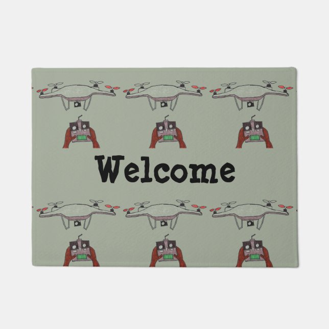 The Drone Pilot Welcome door mat (Front)
