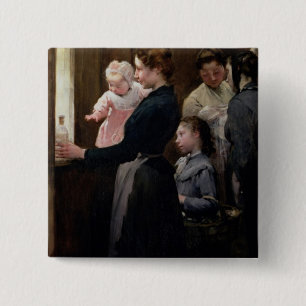 The Drop of Milk in Belleville: Doctor Variot's 2 Inch Square Button