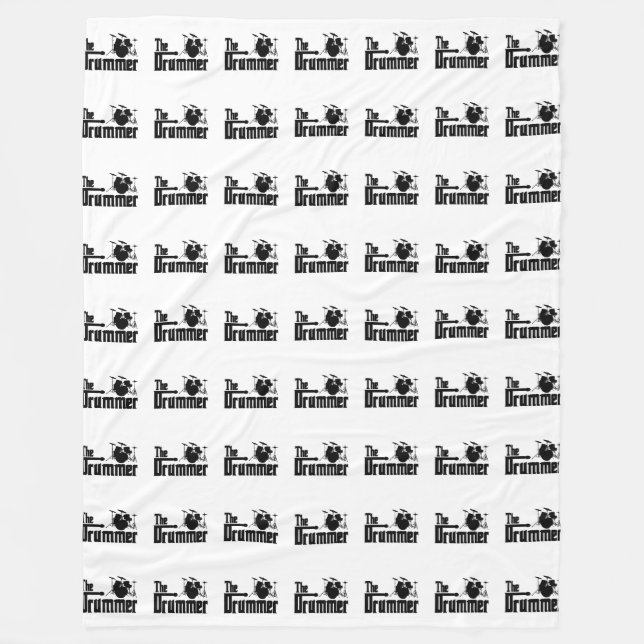 The Drummer Drums Music Fleece Blanket (Front)