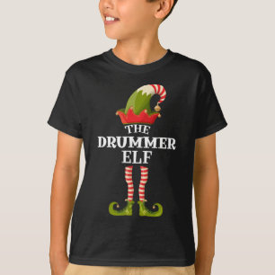 The Drummer Elf Funny Christmas Matching Family T-Shirt