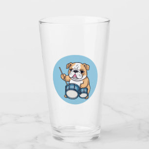 The Drumming Bulldog Beats and Bulldog Grooves Glass