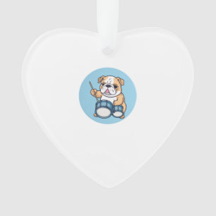 The Drumming Bulldog Beats and Bulldog Grooves Ornament