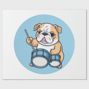 The Drumming Bulldog Beats and Bulldog Grooves Wrapping Paper