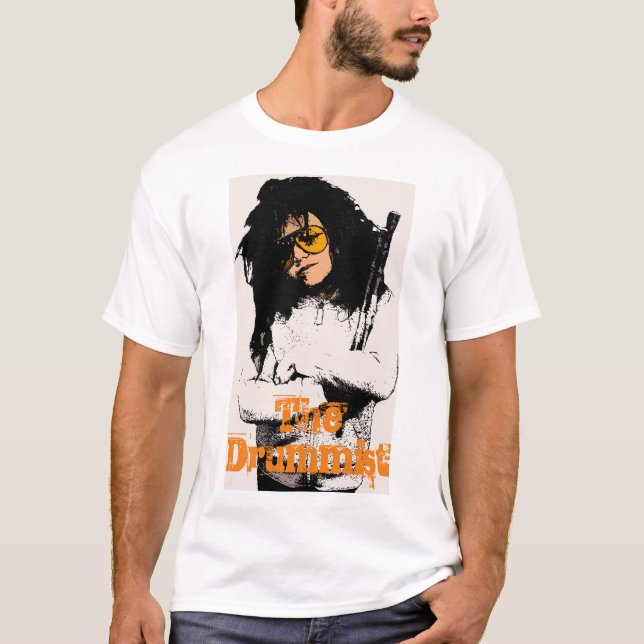 The Drummist from the webseries Chip Barkhouse. T-Shirt (Front)
