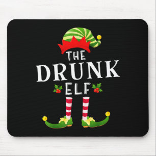 The Drunk Elf Christmas Matching Pajama  Mouse Pad