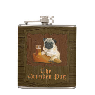 The Drunken Pug logo flask! Hip Flask