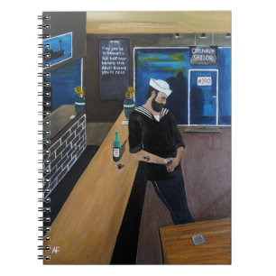 The Drunken Sailor Painting by Alfred Fox Notebook
