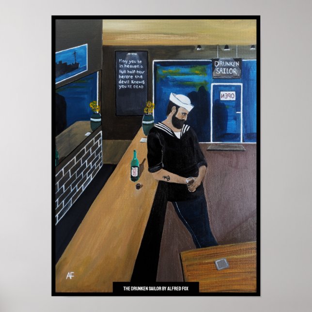 The Drunken Sailor Painting by Alfred Fox Poster (Front)