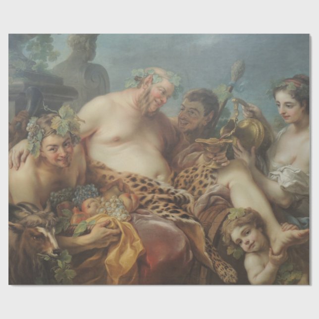 The Drunkenness of Silenus (by Carle van Loo) Wrapping Paper (Flat)