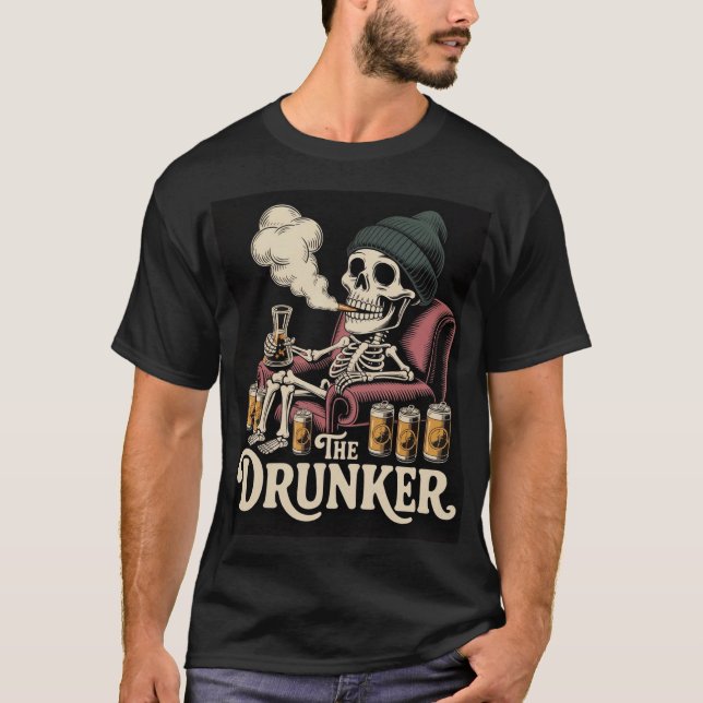 The Drunker – Vintage Tarot Style Tee (Front)