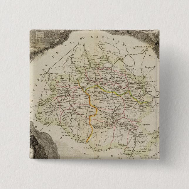 The dryness 2 inch square button (Front)