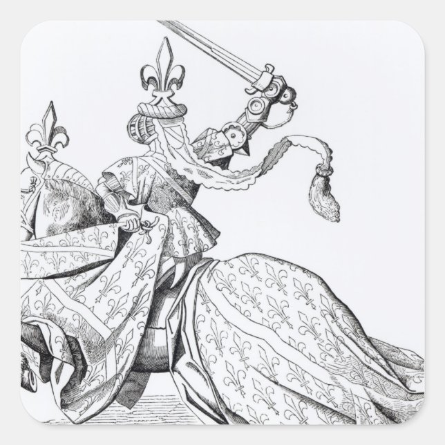 The Duc de Bourbon armed for the Tournament Square Sticker (Front)