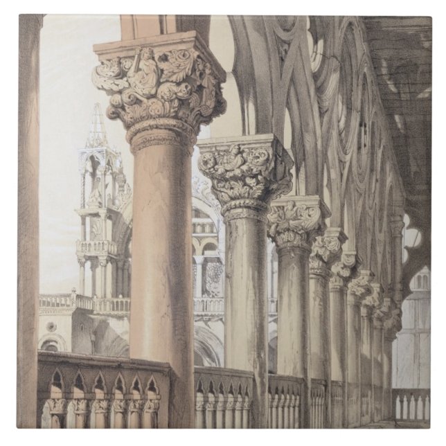 The Ducal Palace, Renaissance Capitals of the Logg Tile (Front)