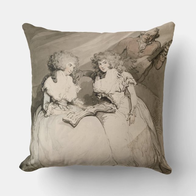 The Duchess of Devonshire and her Sister, the Coun Throw Pillow (Front)