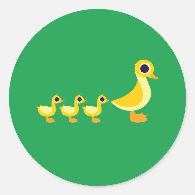 The Duck Family Classic Round Sticker (Front)
