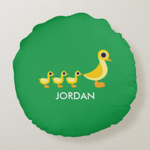 The Duck Family Round Pillow