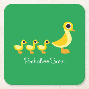 The Duck Family Square Paper Coaster