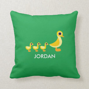 The Duck Family Throw Pillow