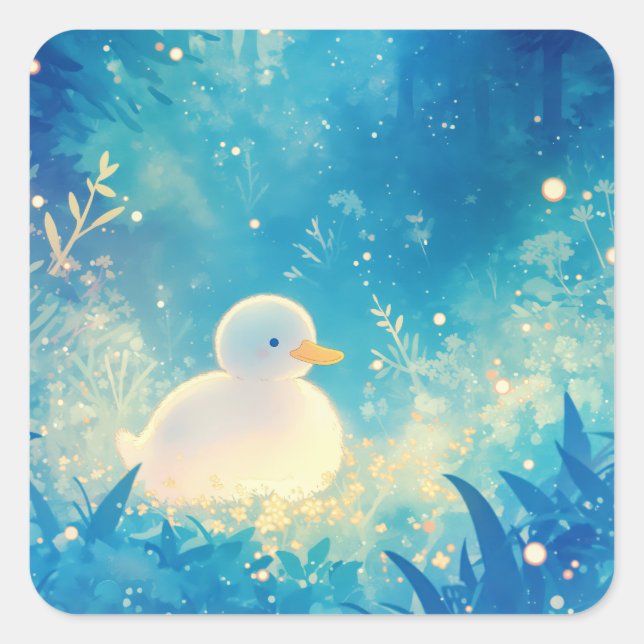 The Duck Peaceful Retreat Square Sticker (Front)