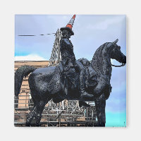 The Duke of Wellington statue with a Traffic Cone