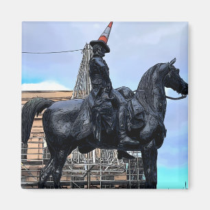 The Duke of Wellington statue with a Traffic Cone Magnet