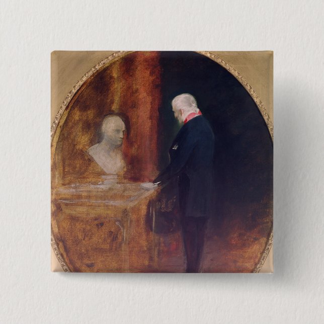 The Duke of Wellington  Studying 2 Inch Square Button (Front)