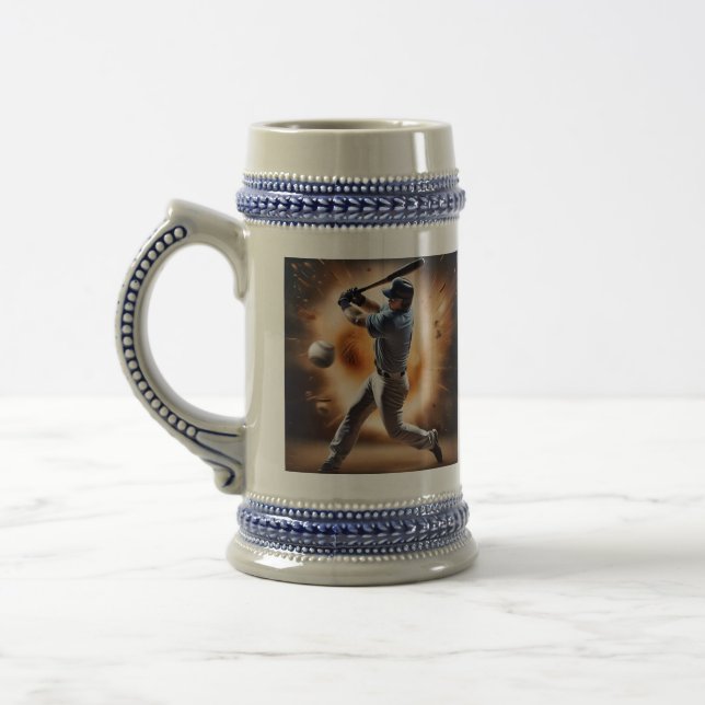 "The Dust-Cloud Showdown: A Pitcher's Fury" Beer Stein (Left)