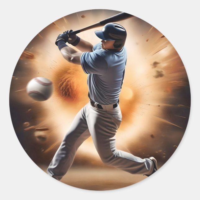 "The Dust-Cloud Showdown: A Pitcher's Fury" Classic Round Sticker (Front)