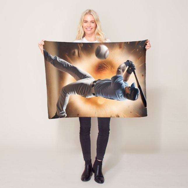 "The Dust-Cloud Showdown: A Pitcher's Fury" Fleece Blanket (In Situ)