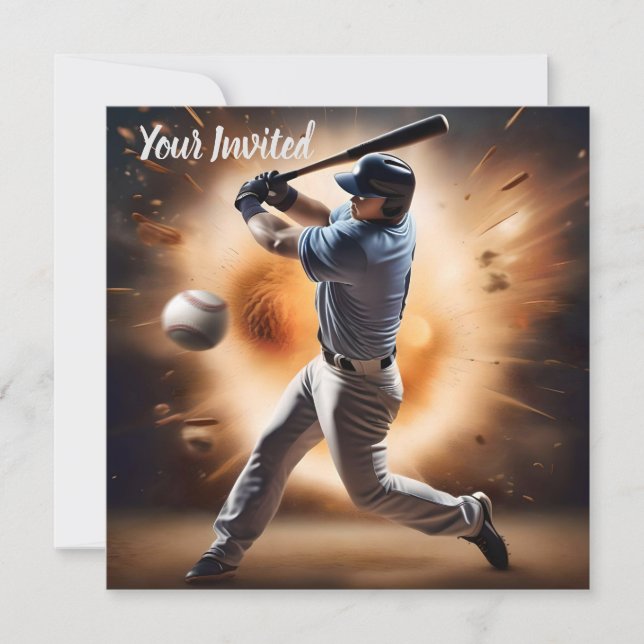 "The Dust-Cloud Showdown: A Pitcher's Fury" Invitation (Front)