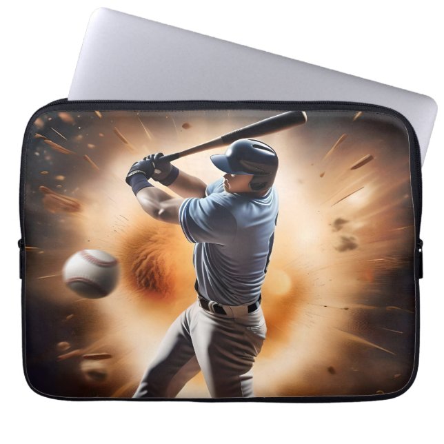 "The Dust-Cloud Showdown: A Pitcher's Fury" Laptop Sleeve (Front)