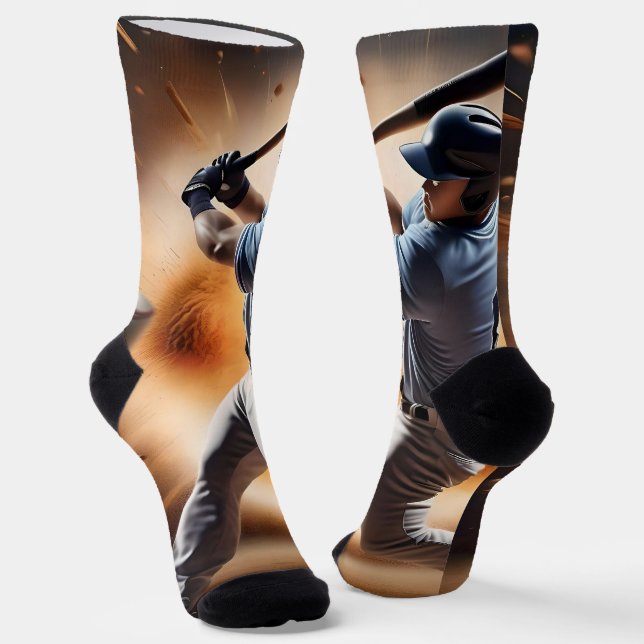 "The Dust-Cloud Showdown: A Pitcher's Fury" Socks (Angled)