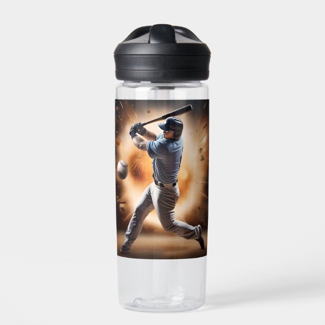 "The Dust-Cloud Showdown: A Pitcher's Fury" Water Bottle (Front)