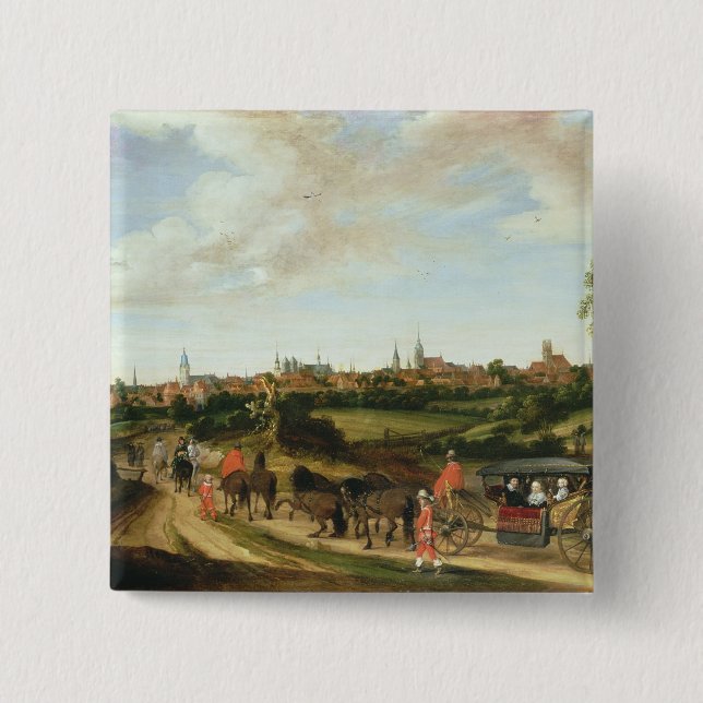 The Dutch Envoy Adriaan 2 Inch Square Button (Front)