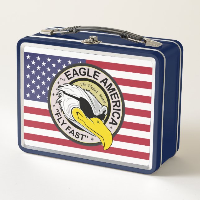 The Eagle America Fly Fast Metal Lunch Box (Front)