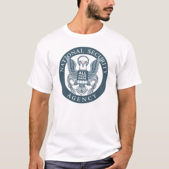 "The Eagle Has All Your Data" T-shirt - White (Front)