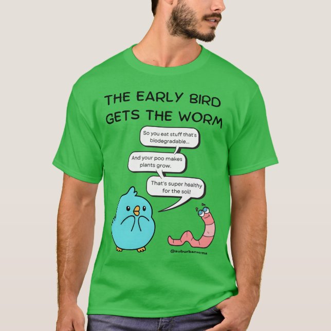 The Early Bird Getshe Worm boy T-Shirt (Front)