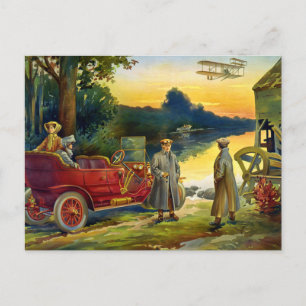 The Early Days of the Automobile 1910 Postcard