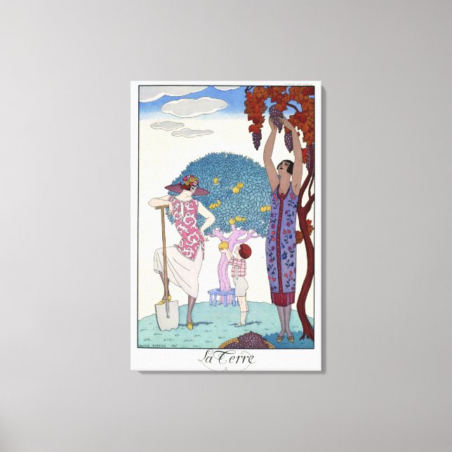The Earth, 1925 (colour litho) Canvas Print (Front)
