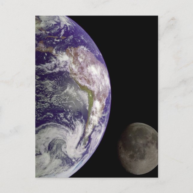 The Earth and Moon Postcard (Front)